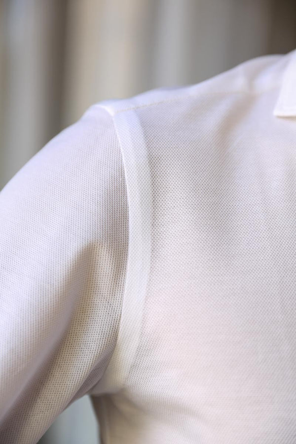 hand-stitched armhole long sleeve polo shirt the fleece milano