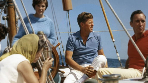 john F Kennedy wearing polo shirt 