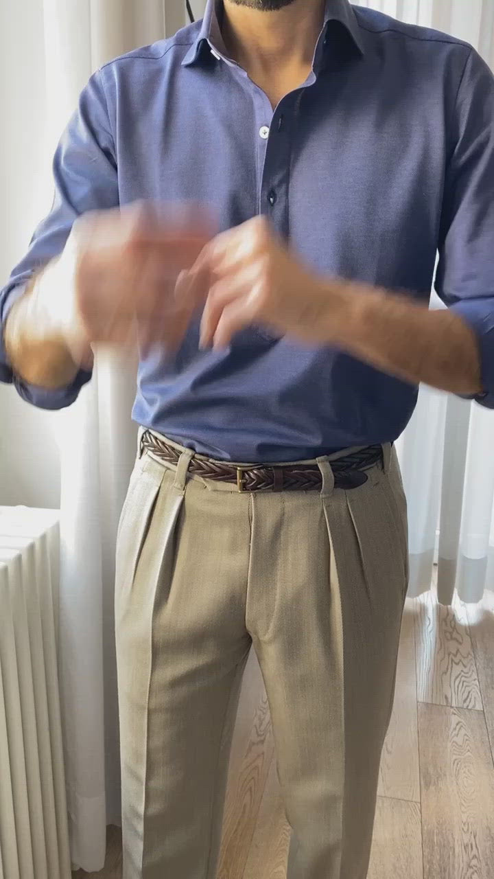 men's blue long sleeve cotton polo shirt detail the fleece milano video