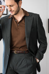 Chocolate Brown Sartorial Polo Shirt The Fleece Milano Fabio Attanasio Suit
