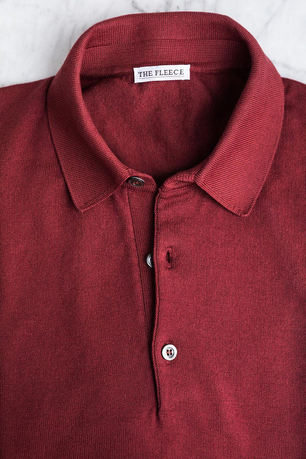 Burgundy Sartorial Polo Shirt The Fleece Milano detail