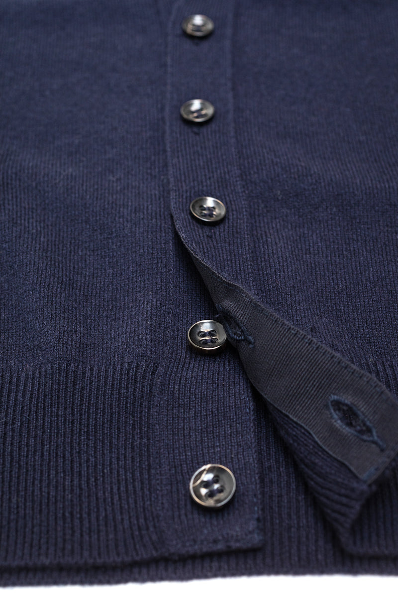 Navy Blue Cashmere Sleeveless - The Fleece Milano