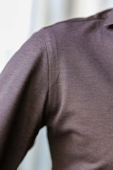 hand-stitched armhole long sleeve polo shirt the fleece milano brown