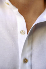 hand-stitched mother of pearl buttons long sleeve polo shirt the fleece milano
